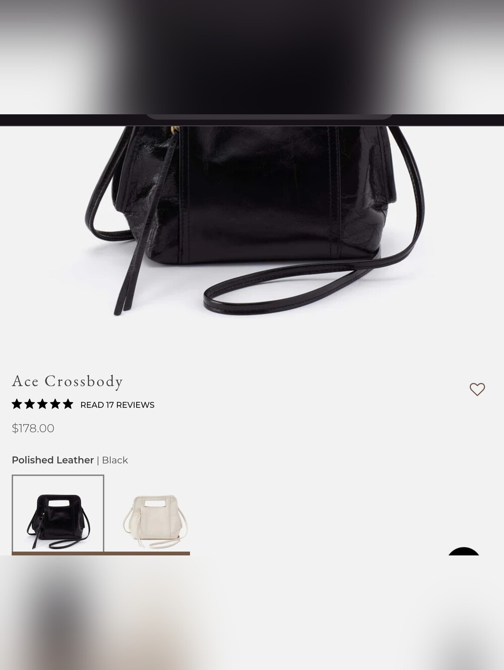 HOBO☆Black Leather Ace Crossbody Bag - NWT - Picture 7 of 8